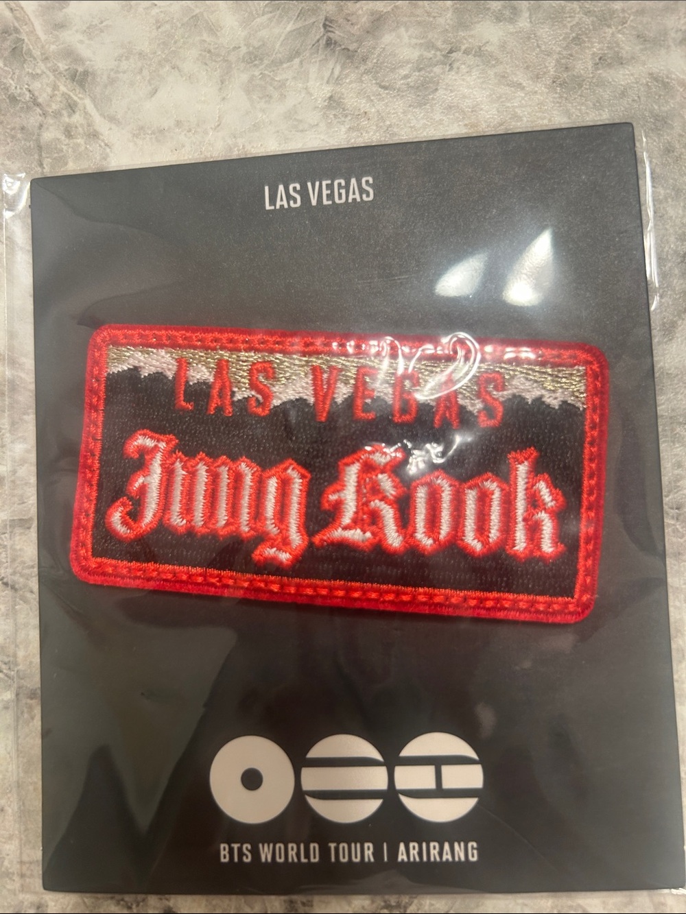 Jung Kook Las Vegas Red Embroidered Patch - BTS World Tour Accessory